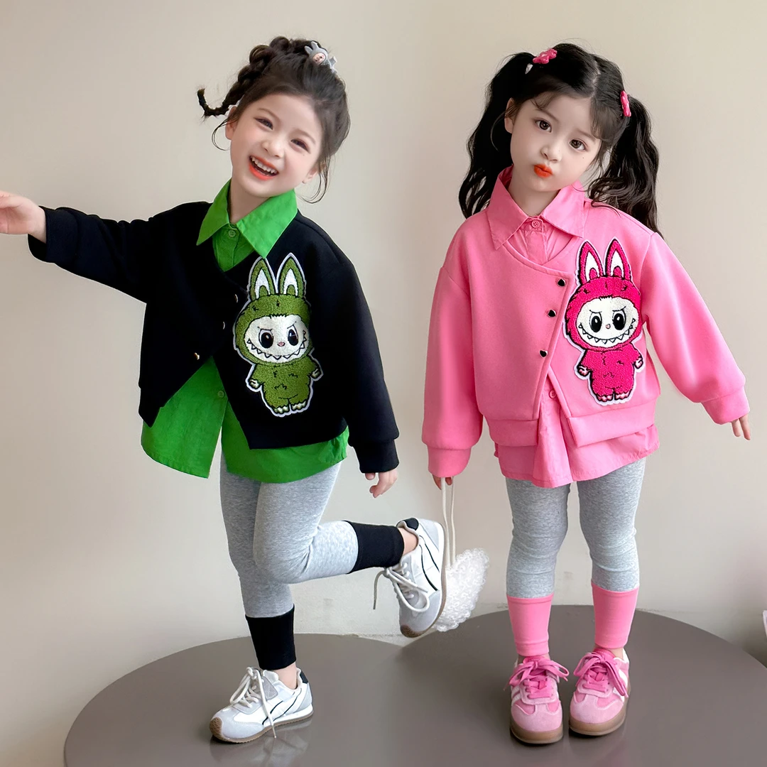 女童秋装套装2025新款1-3岁幼儿园潮款小童女宝春秋季洋气两件套