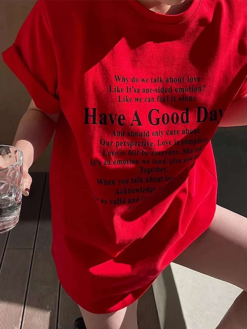 8820#【大四禧】字母印花T恤（福利商品No退No换）