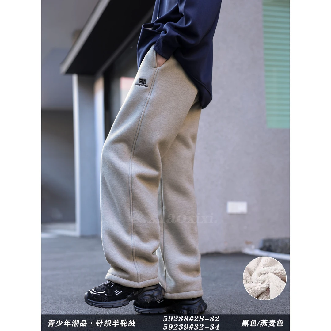 【59238-灰色】青少年秋冬羊驼绒加厚款运动卫裤