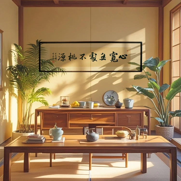 【心宽无处不桃源】软宣发货亲笔手写书法作品字画书房办公室