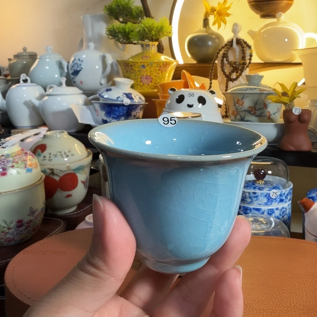 工厂福利满容100汝窑开片主人杯95号