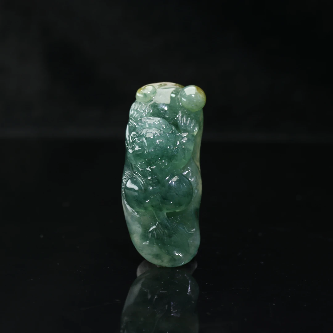 FC21天然缅甸A货冰飘蓝花貔貅/801361/保利厦门拍卖