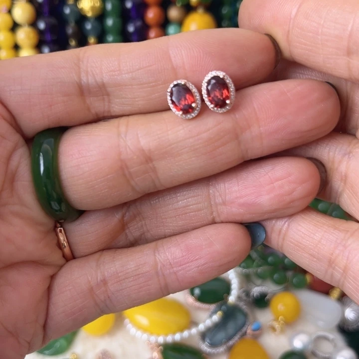 银S925镶嵌颈饰紫晶耳饰