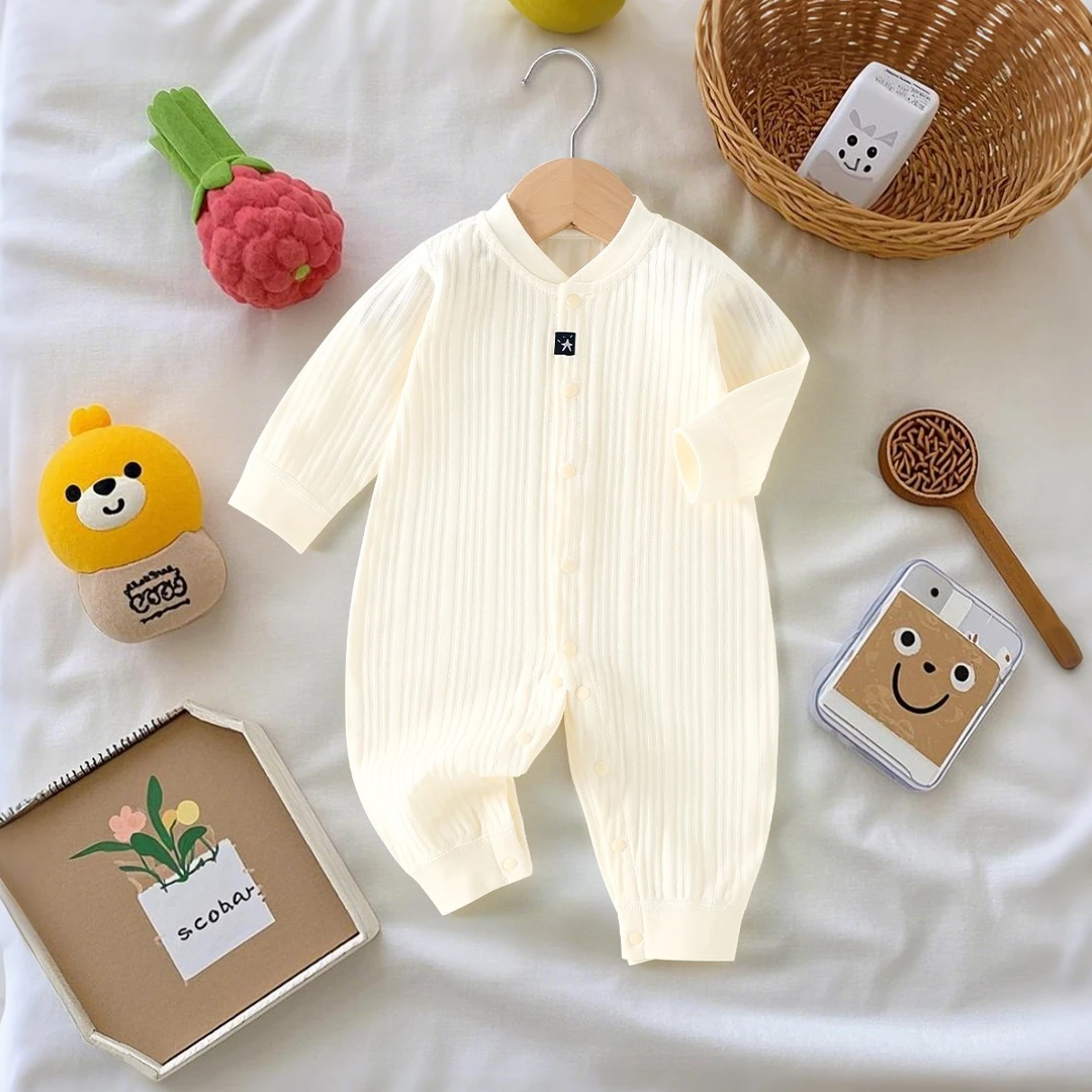 婴儿春夏连体衣纯棉a类秋冬打底内穿薄款哈衣新生儿衣服宝宝爬服