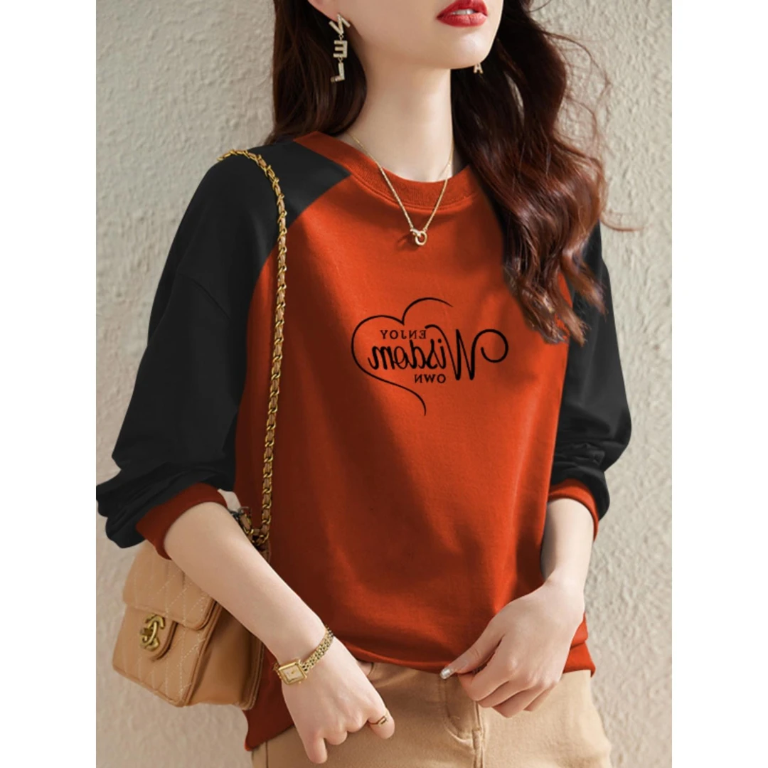 法劳格假两件洋气拼接卫衣女小香风上衣时尚韩版宽松显瘦妈妈装