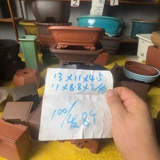 宜兴紫砂花盆八个