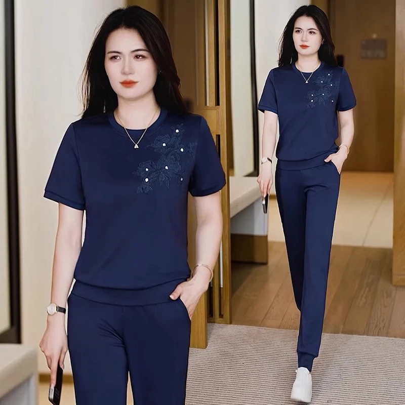 套装夏款2025年新款女装减龄小个子洋气质休闲时尚运动服两件套裤