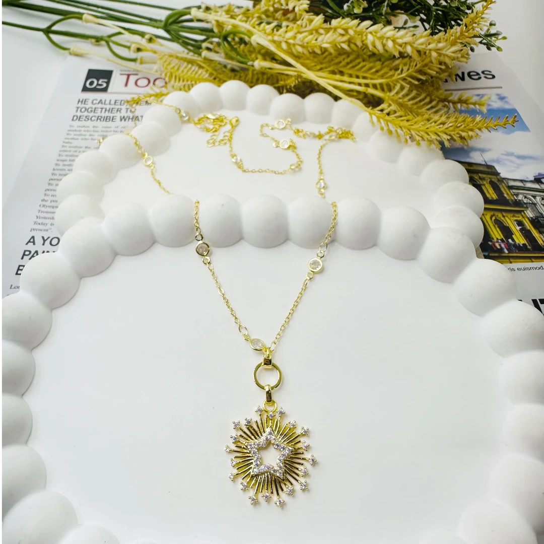 铜合金合成锆石项链 N1358-铜合金锆石项链