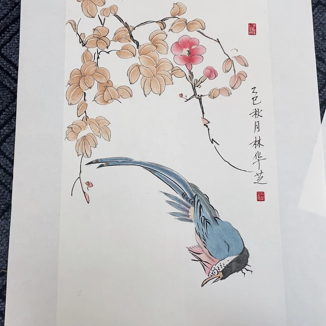 国画四尺四开花鸟作品