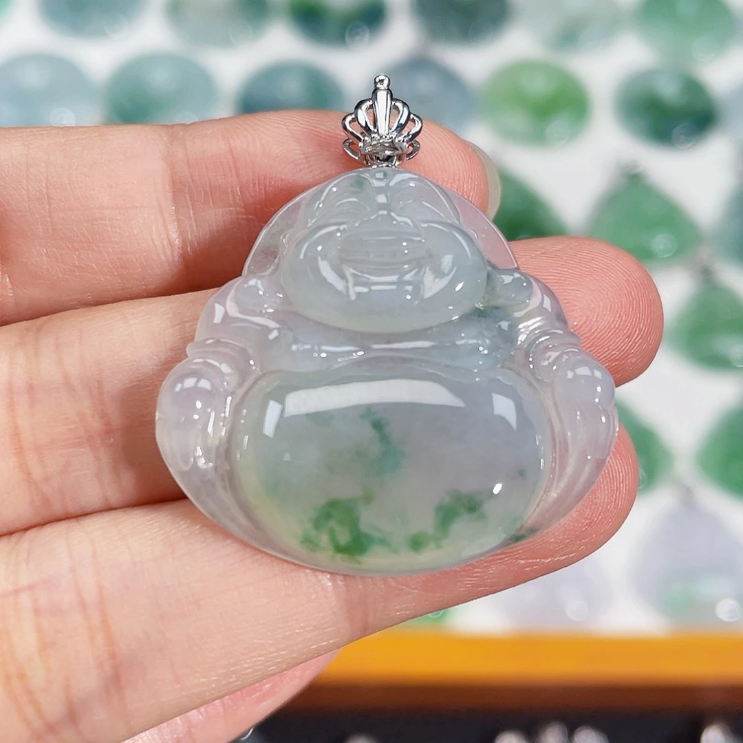 颈饰18K金镶嵌翡翠吊坠