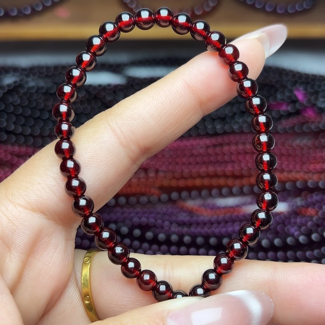 未镶嵌手链石榴石卡5酒红单圈毕业级