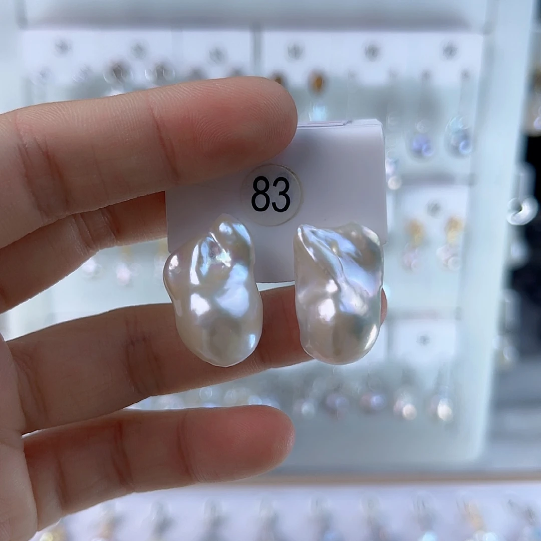 _***ฅ淡水珍珠耳饰未镶嵌