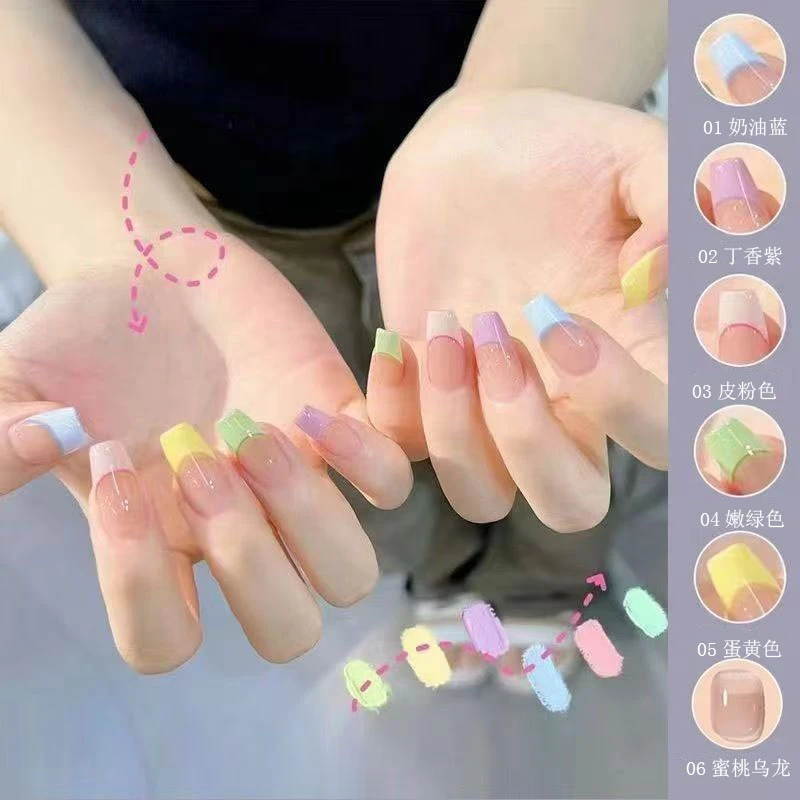 夏日新款马卡龙糖果色甲油胶纯色法式冰透小清新彩色美甲店专用胶