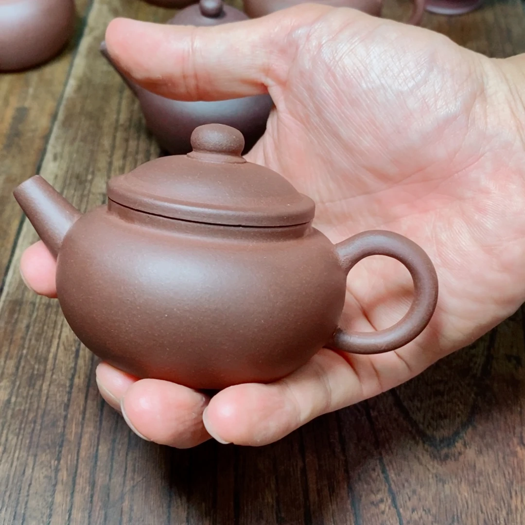 茶壶紫砂100cc全手摹古清水泥