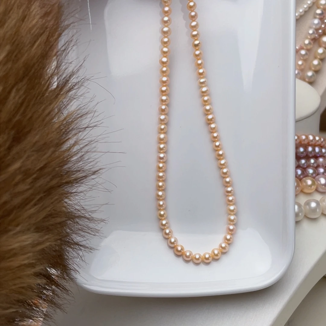 淡水珍珠项链银S925镶嵌夏****阳5-6