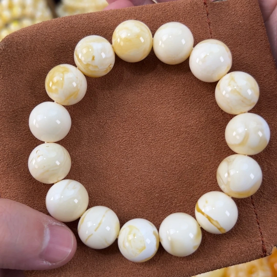 琥珀未镶嵌手链15mm
