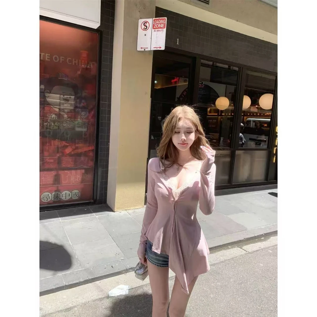 徐秋阳  芋泥奶昔  春季新款百搭时尚休闲显瘦显白上衣12522