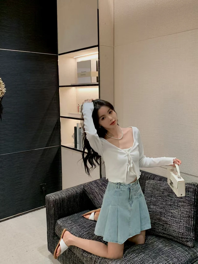 牛仔百褶裙显瘦气质夏季百搭237312