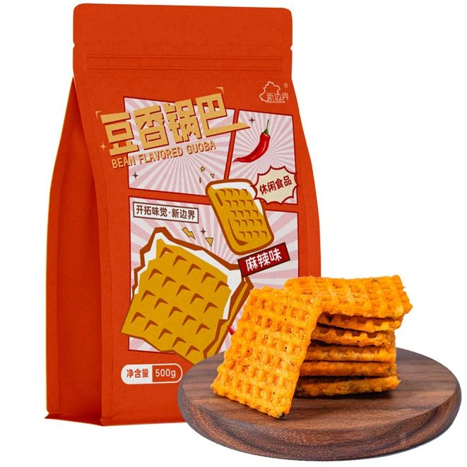 【500克 一袋】豆香锅巴（麻辣味）500g怀旧休闲零食大袋装酥脆