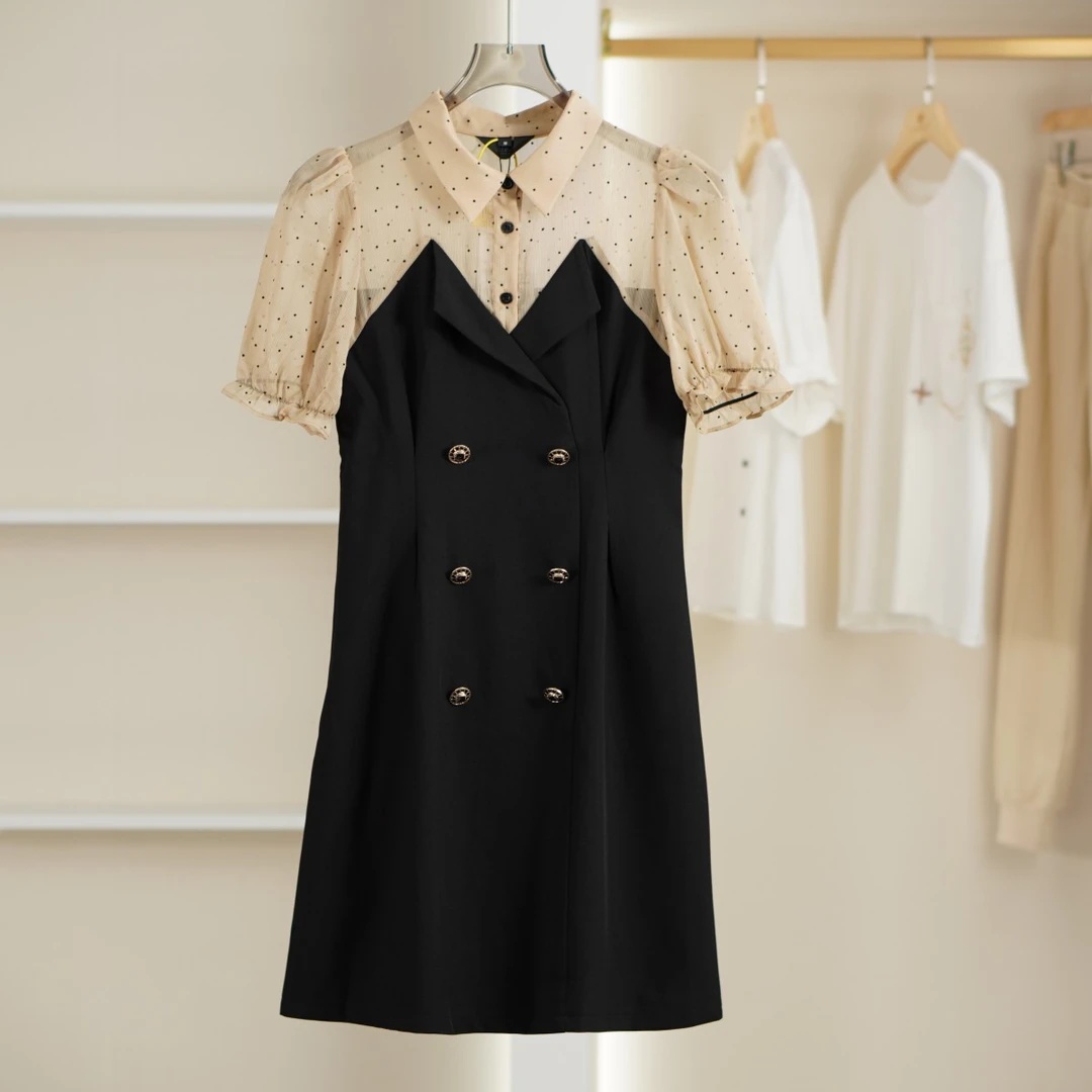 麦迪尚品【白LY】50416246 夏季时尚优雅拼接连衣裙撤柜 D4组