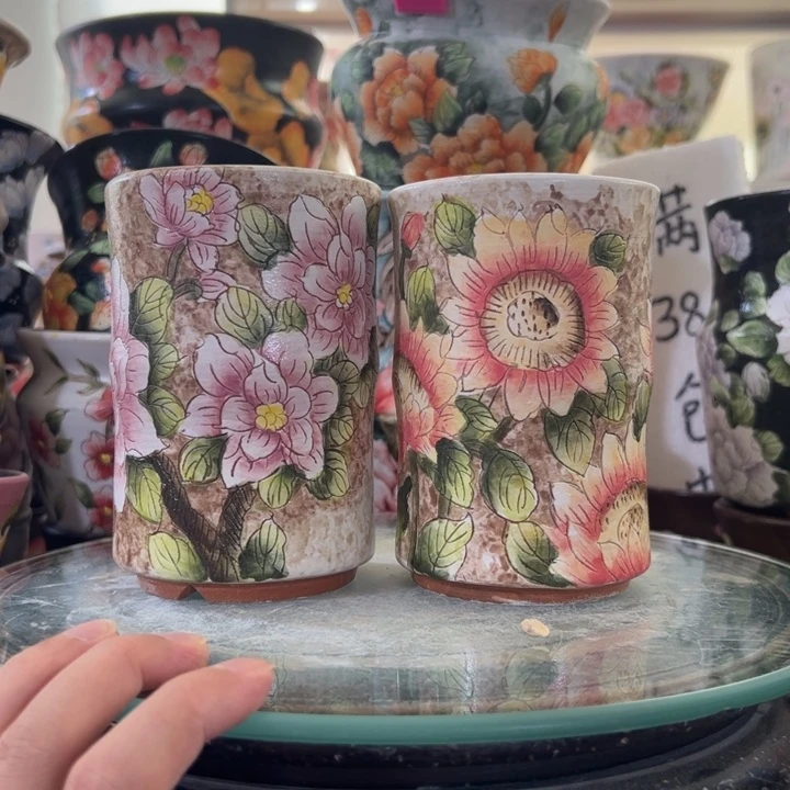 景德镇手绘花盆满38包邮偏远地区除外