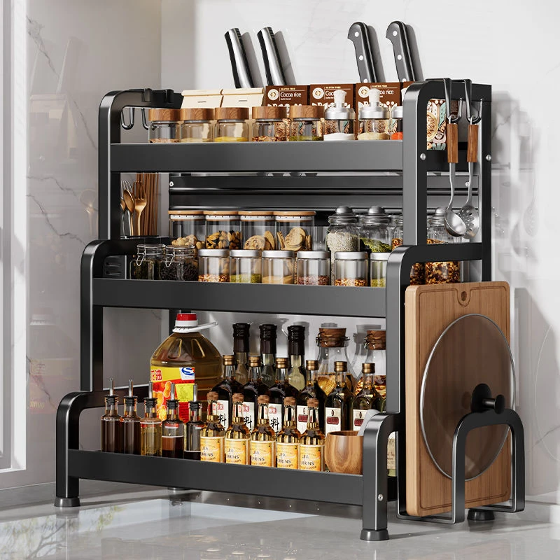 加厚调料架厨房调味品置物架台面佐料刀具筷子多功能调料架收纳架