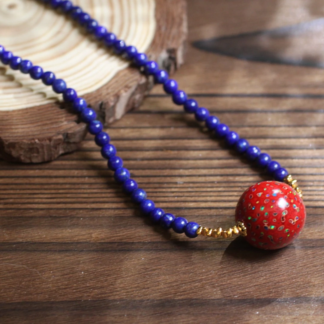 青金手工大漆项链 JYDM23121506