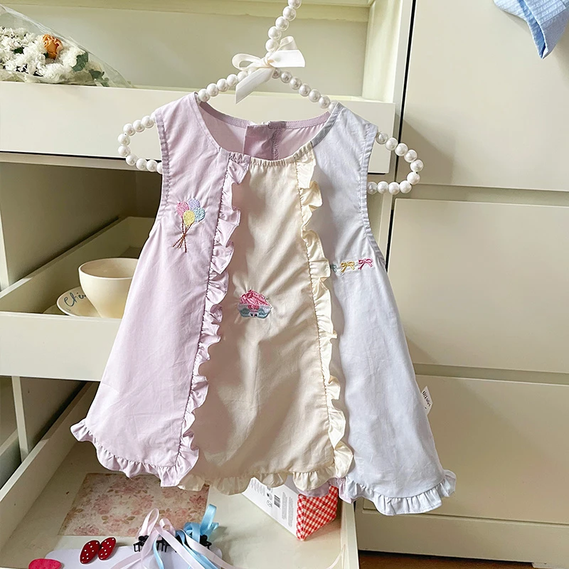 【现货】XQ259396女童夏季多巴胺棉布裙洋气儿童公主裙连衣裙