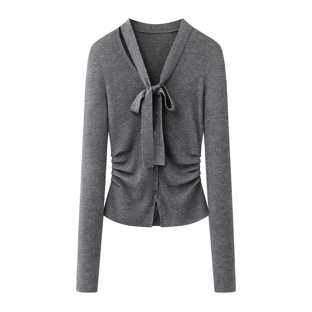 【艾家】法式针织衫女2026春装新款打底衫显瘦设计感气质上衣1145