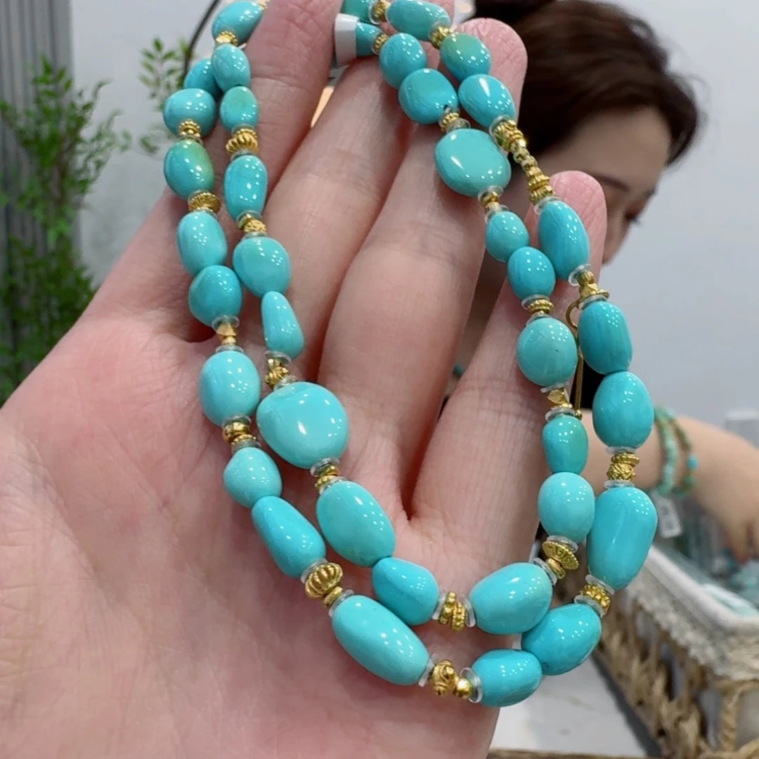 绿松石18K金镶嵌珠宝奇石