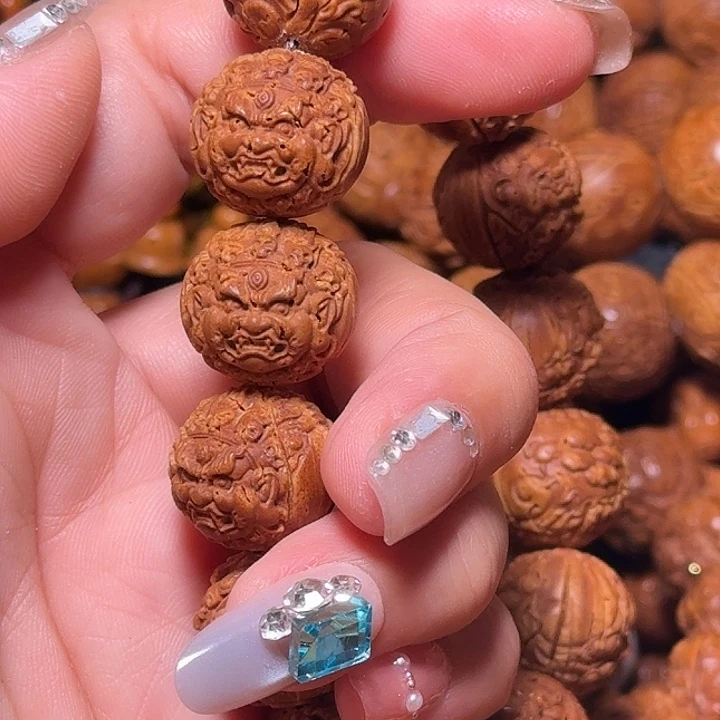 手串桃核黄财神桃核