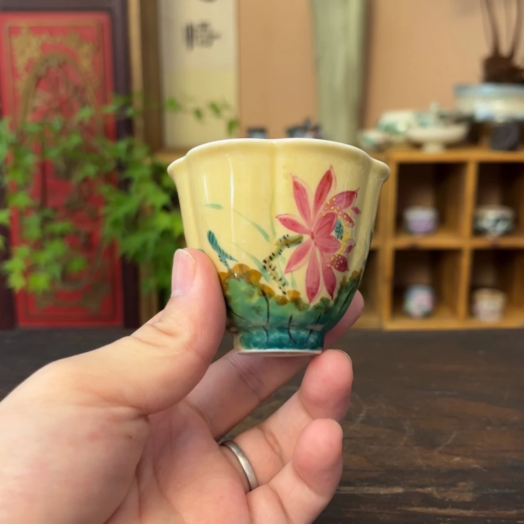 杯柴烧手工手绘陶瓷