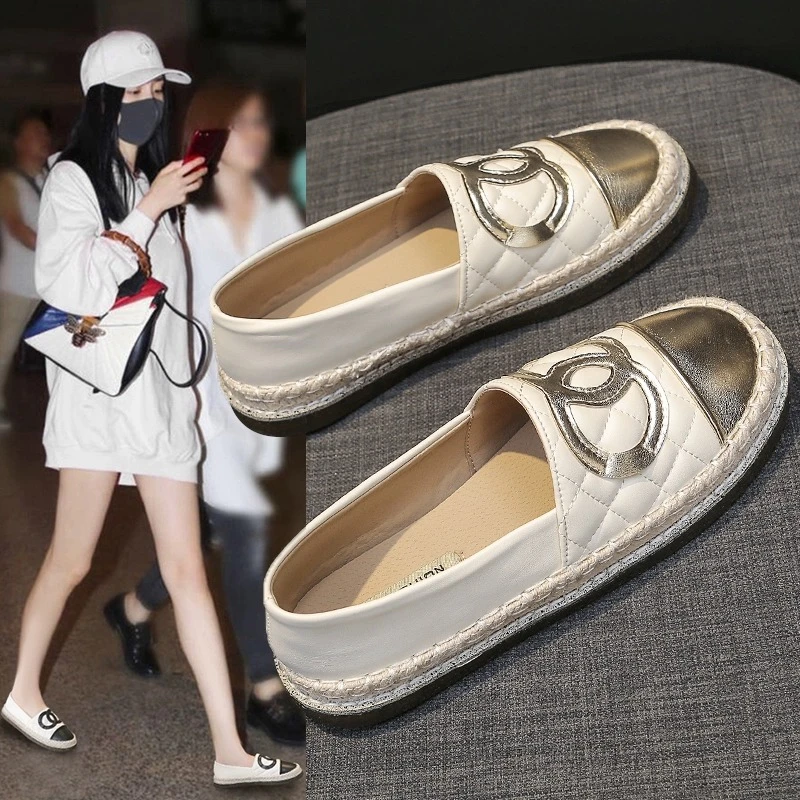 卓诗尼芙妮2025年新款网红小香风乐福单鞋女渔夫鞋时尚豆豆鞋爆款