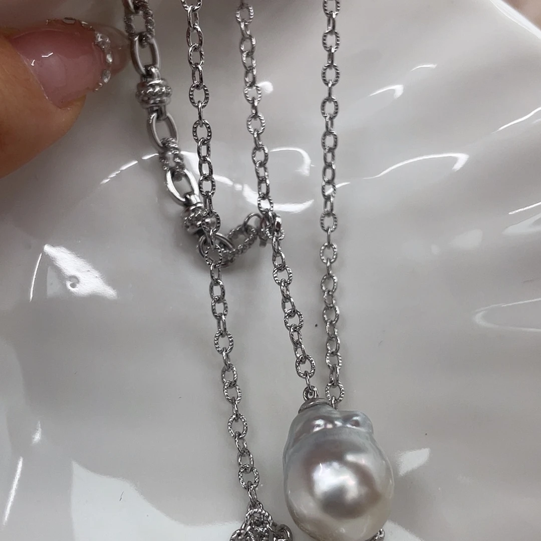 银S925镶嵌颈饰海水珍珠