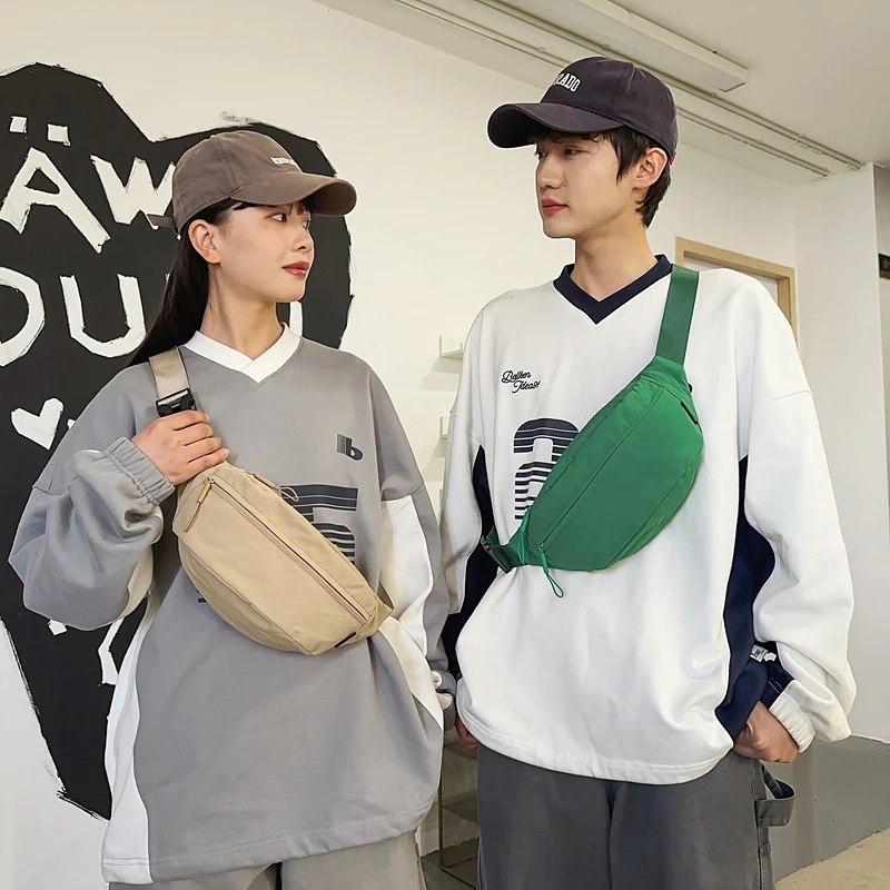 新款潮胸包休闲斜挎包ins大容量运动挎包日系包简约单肩包包腰包