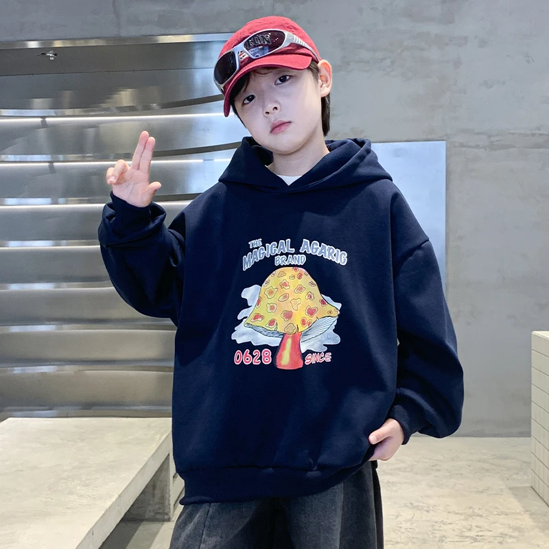 男童装儿童秋装男童卫衣6-12岁潮款10-15岁男大童衣服连帽痞帅潮