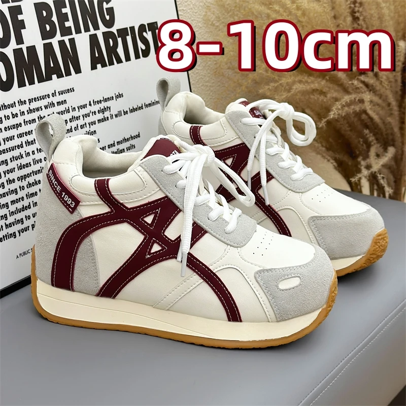 内增高德训鞋女复古百搭休闲鞋10cm潮流秋季防滑8cm阿甘鞋小个子