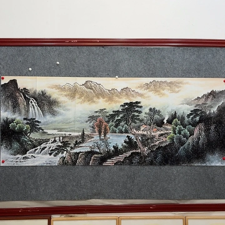 国画手绘国画富山雅居