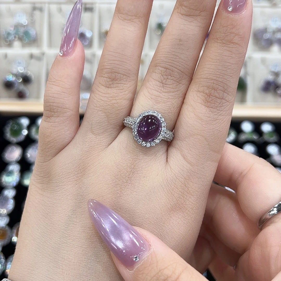 银S925镶嵌戒指水晶