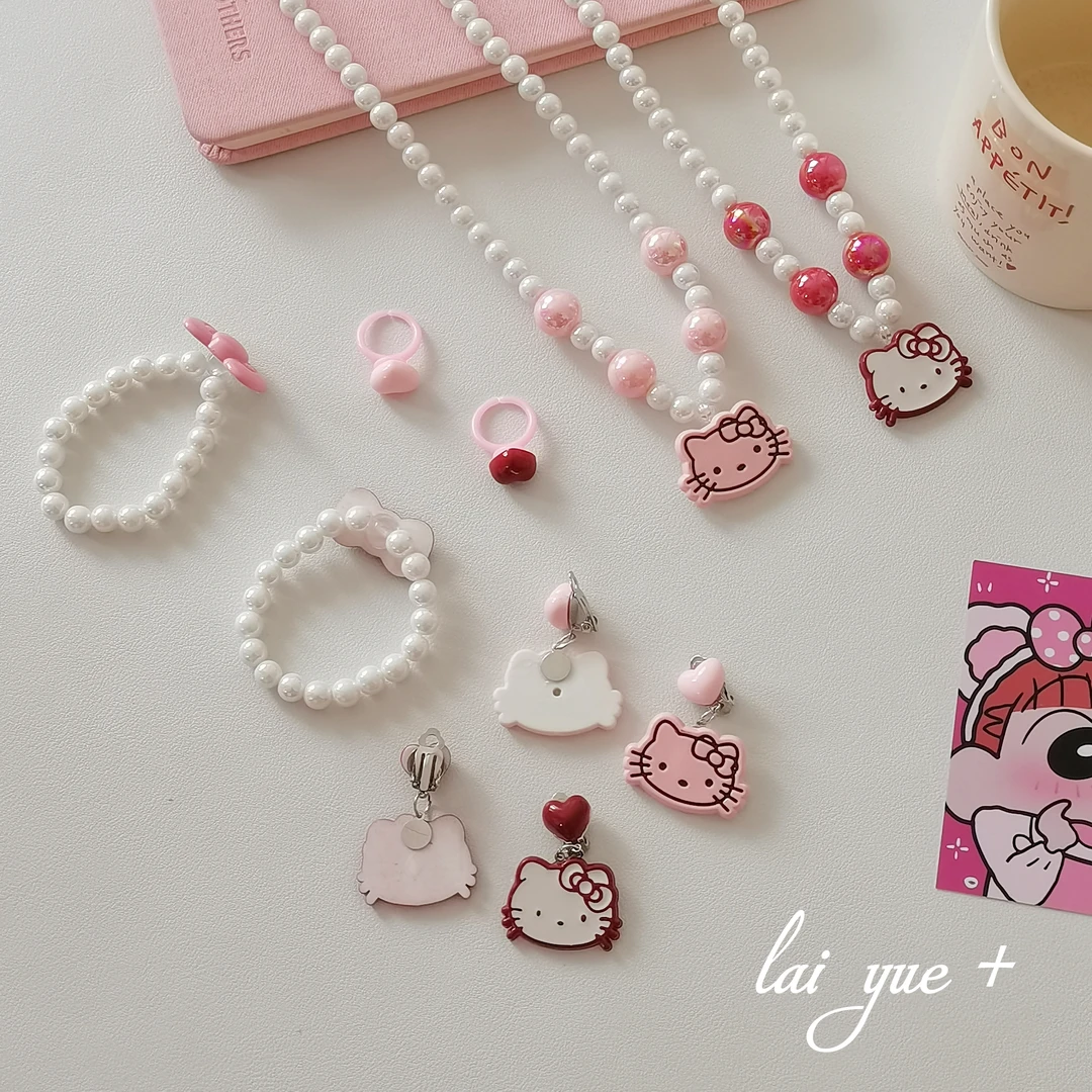 KT系列五件套~可爱百搭儿童发夹项链套装女孩配饰