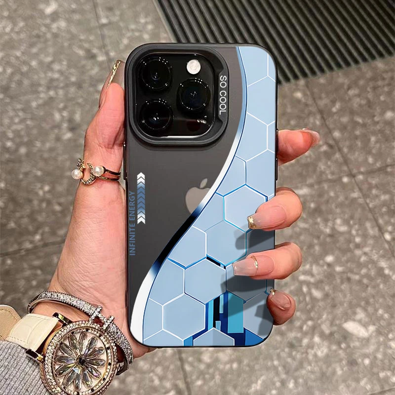 极光菱形适用苹果16/15手机壳iphone14Promax元气13软胶12防摔11x