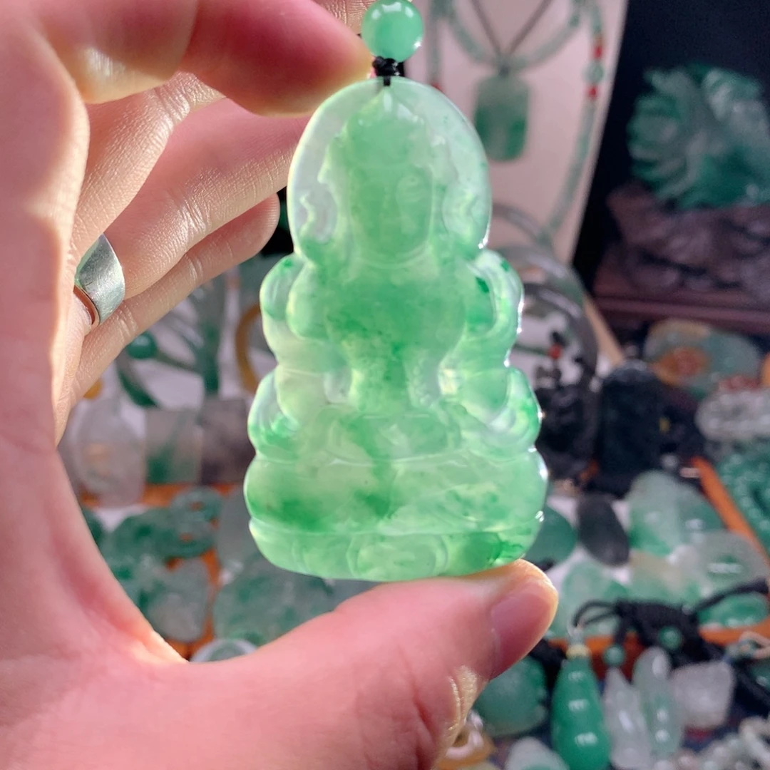 石英质玉（非洲翠）未镶嵌吊坠(不含链)