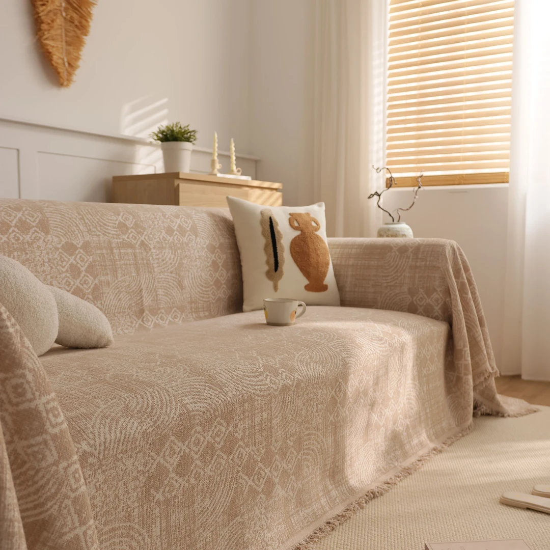 交织菱形全盖网红沙发垫简约简约防滑盖布巾沙发布盖巾