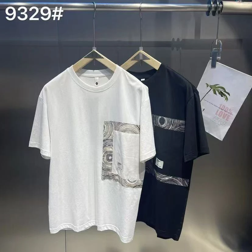 Y-9329-园-时尚潮牌男女同款重磅短袖T