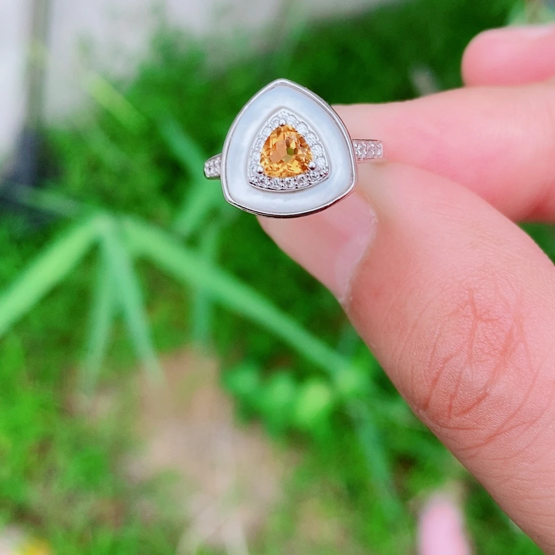 戒指蓝宝石银S925镶嵌