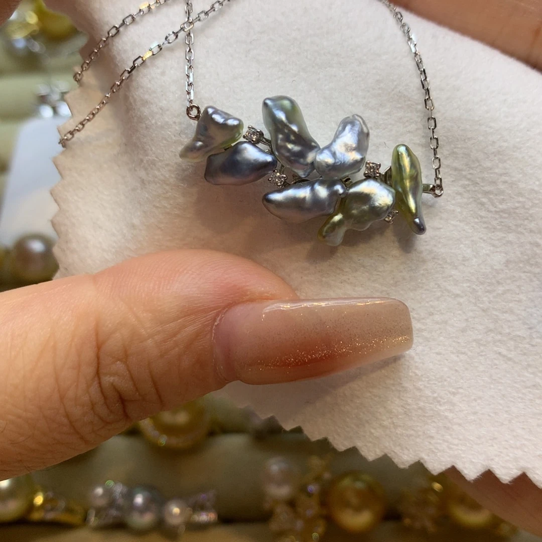 颈饰银S925镶嵌海水珍珠