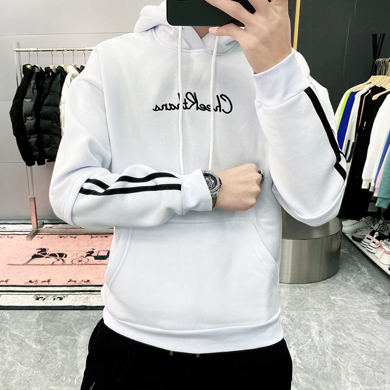 富比莫维秋季连帽卫衣男潮牌男士长袖休闲加绒加厚保暖帽衫