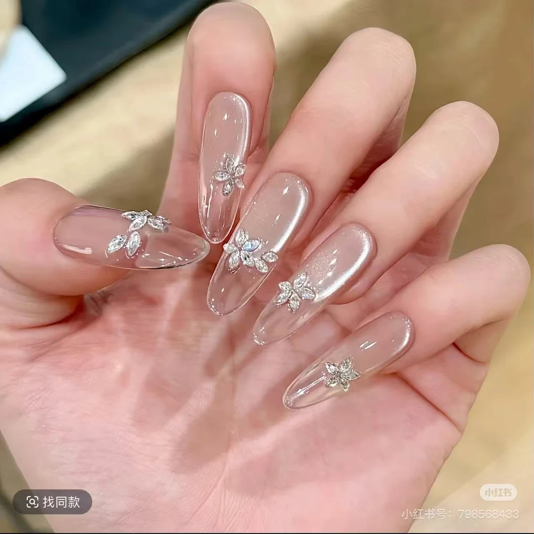 189（琉璃花 手工穿戴甲 指尖自己打磨