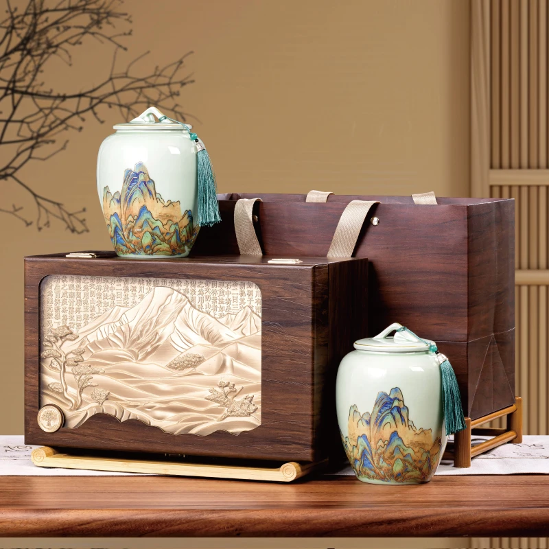 新款红茶茶叶包装盒空礼盒高档通用定制绿茶龙井普洱茶便携茶叶罐