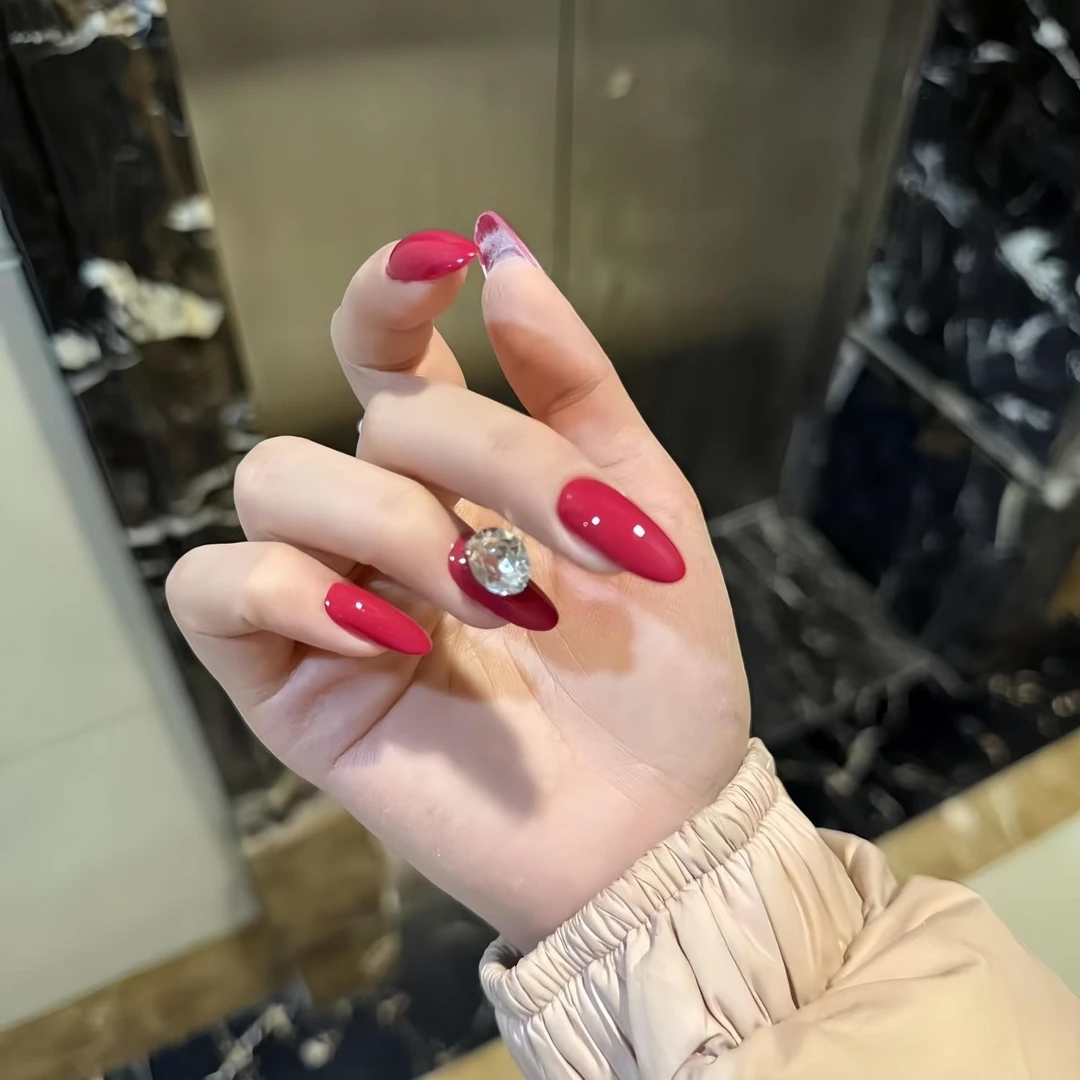 纯手工穿戴甲高级感长款2025年新年款美甲成品穿戴式手作指甲贴片